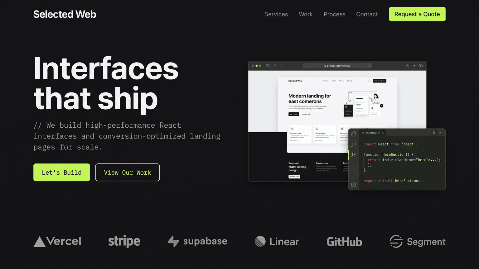 Selected Web project preview